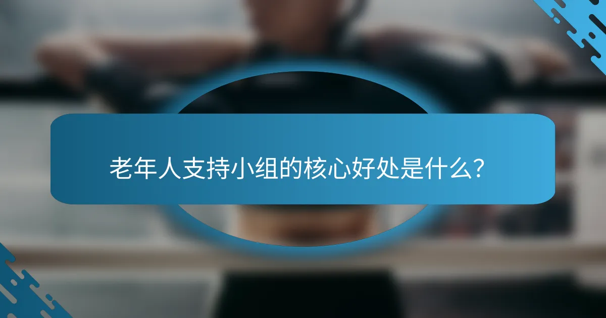 老年人支持小组的核心好处是什么？