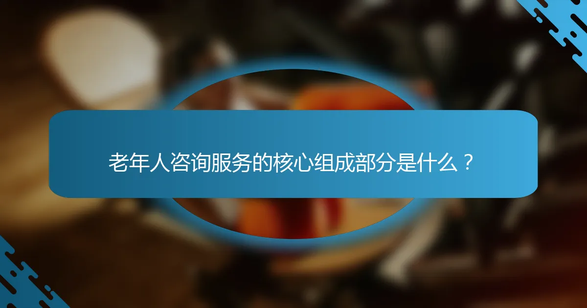 老年人咨询服务的核心组成部分是什么？