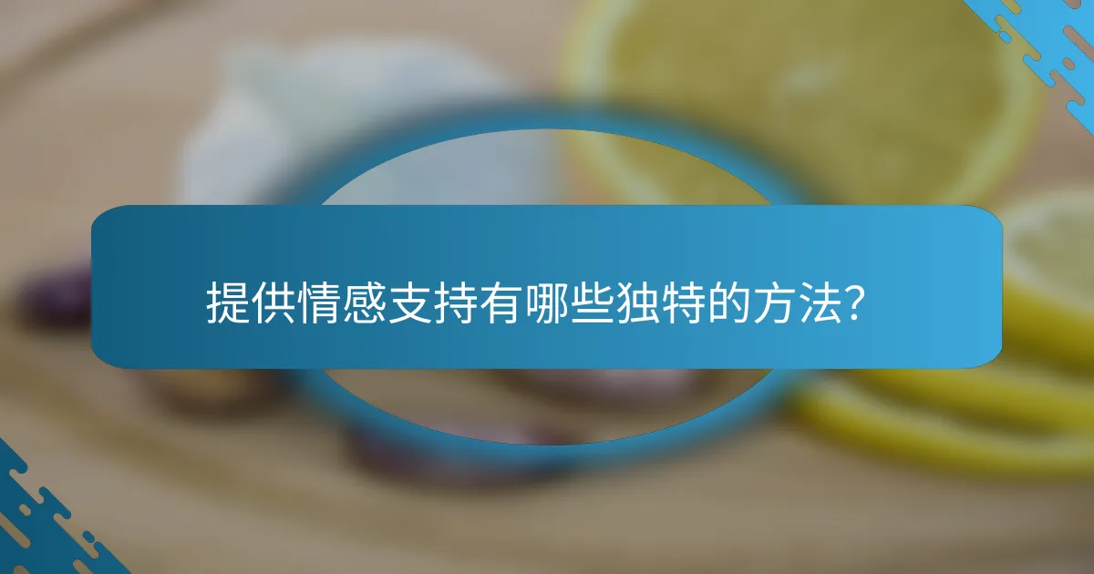 提供情感支持有哪些独特的方法？