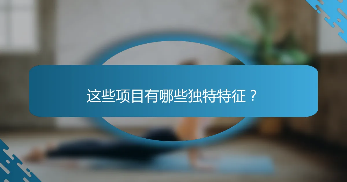 这些项目有哪些独特特征？